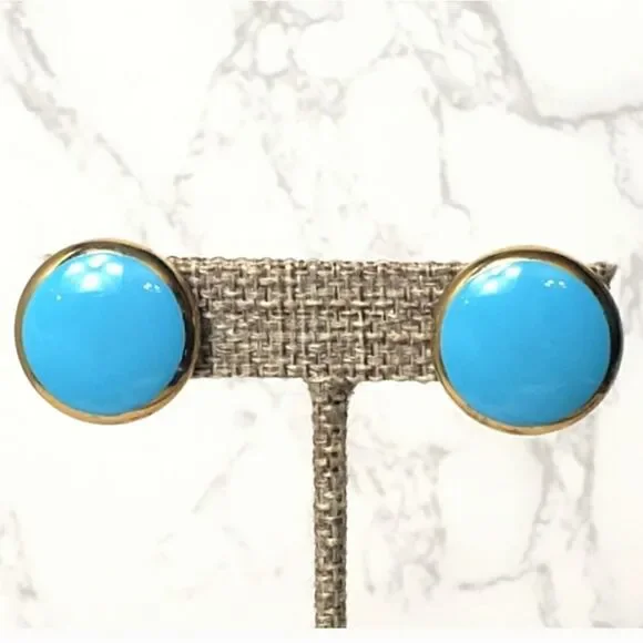 VINTAGE Glossy Button-Style Clip-On Earrings - Picture 1 of 6